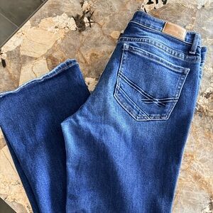 BKE Blue Denim with Tan Leather Patch